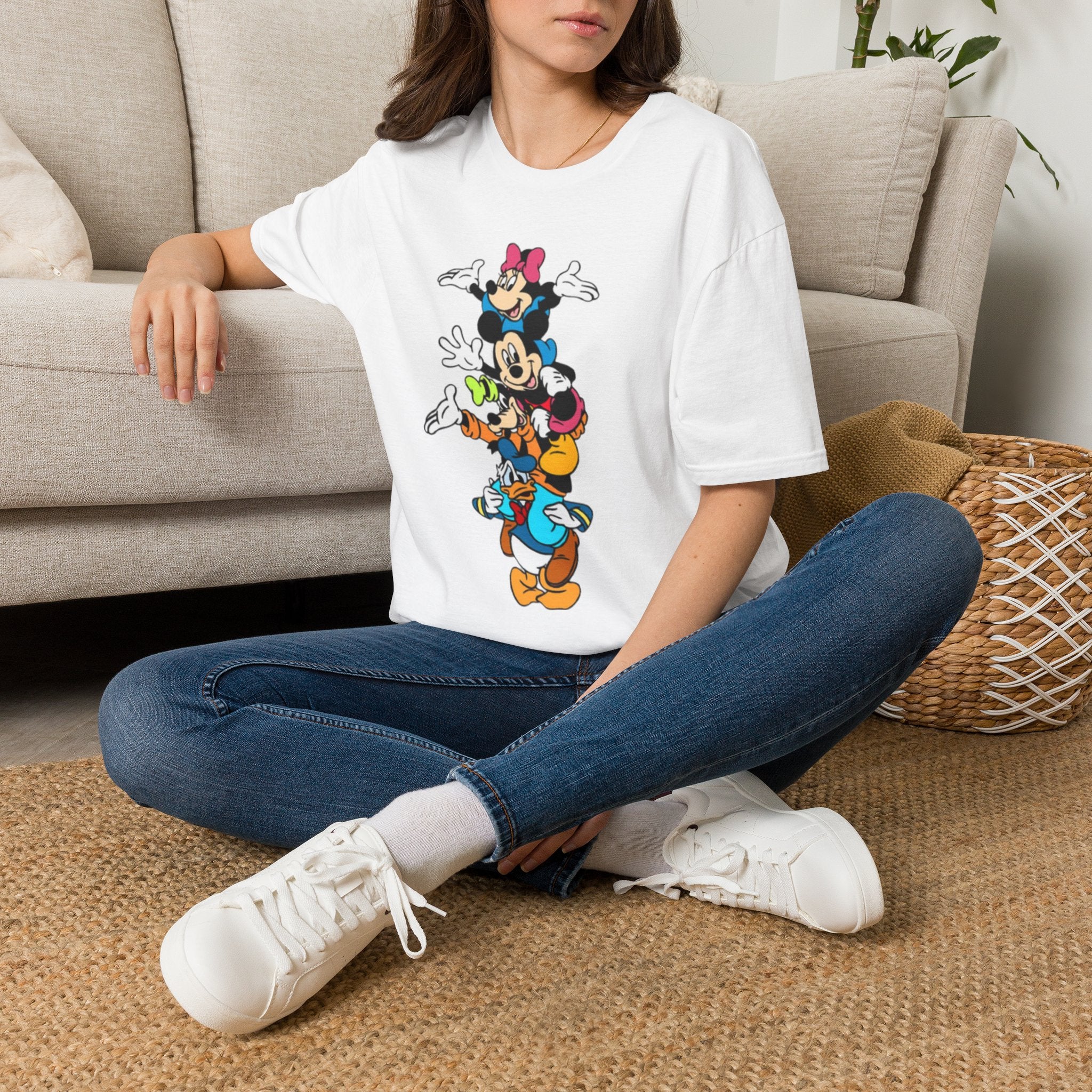 Stacked Disney Characters Unisex T-Shirt — Mickey & Friends Vertical Graphic Tee