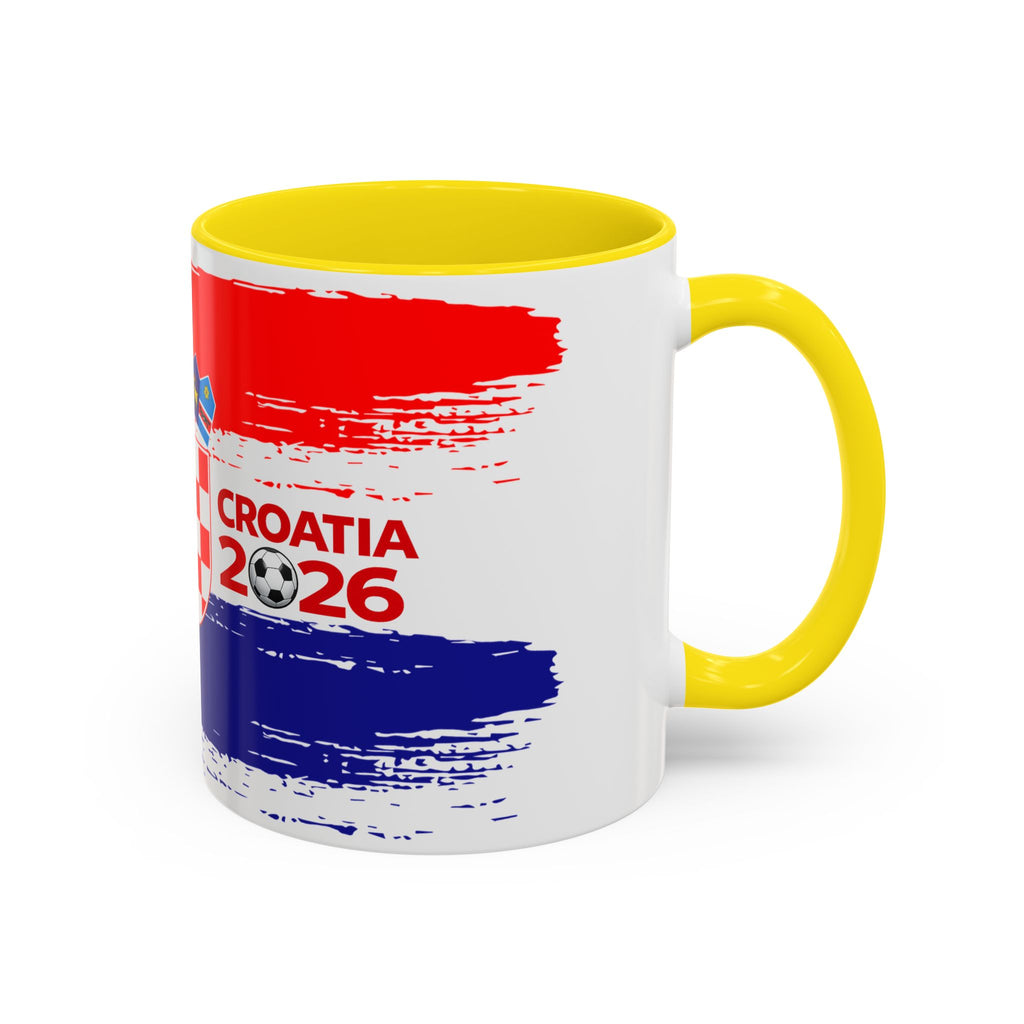 Croatia 2026 Accent Coffee Mug – Red White Blue Crest Soccer Fan Gift