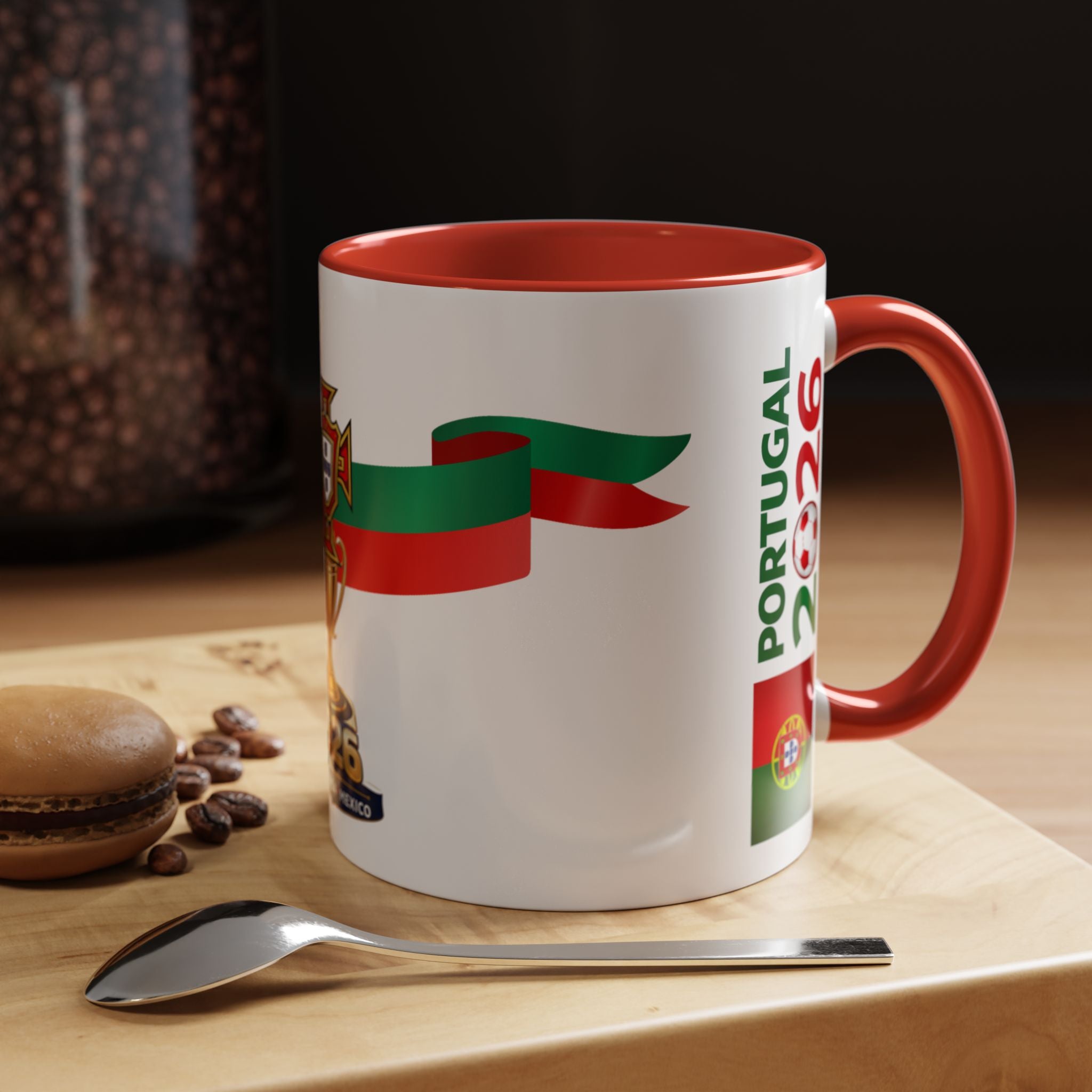Portugal 2026 Soccer Cup Accent Coffee Mug – Portugal 2026 Trophy Design
