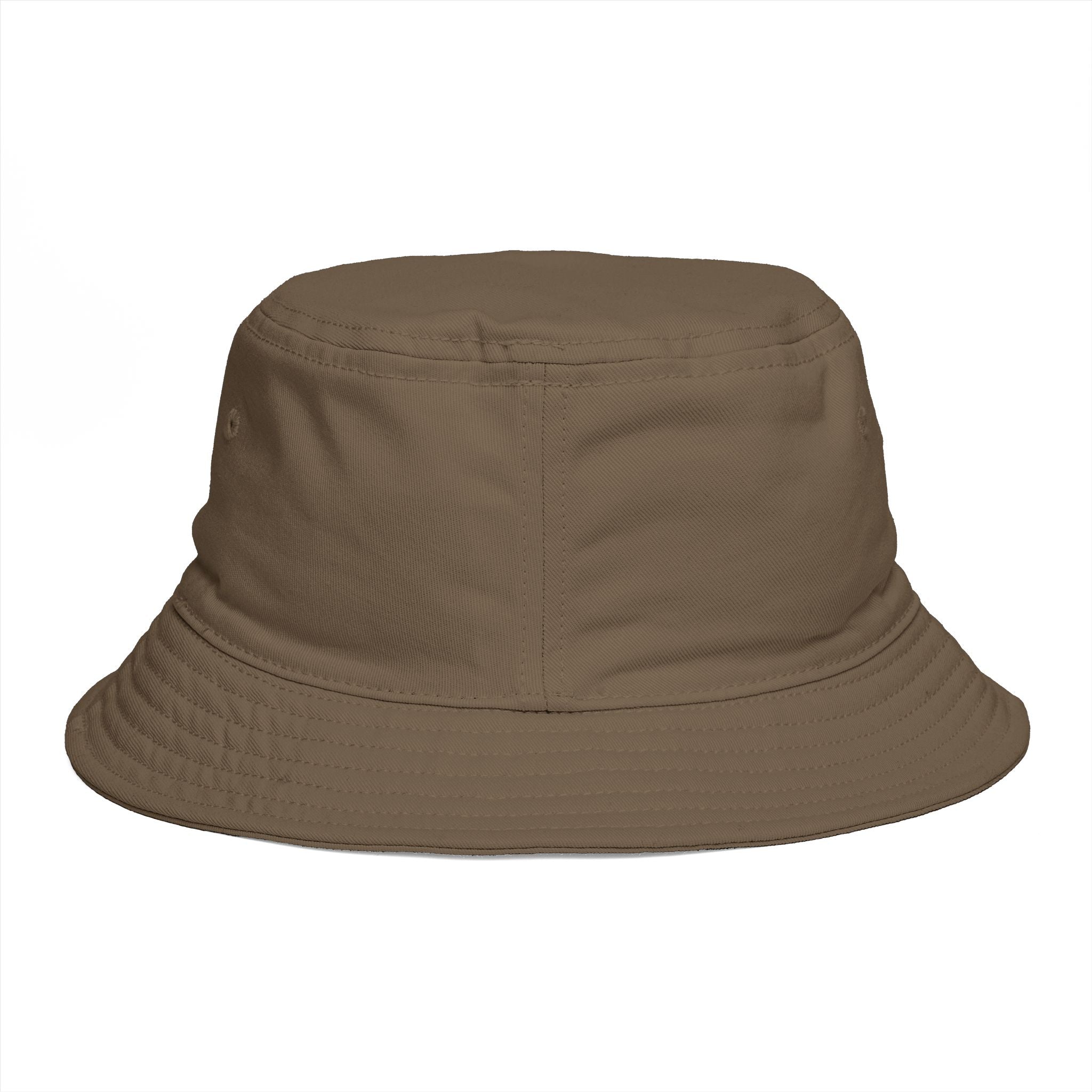 Brazil Flag Bucket Hat — Brown Cotton Sun Hat with Brazilian Flag Patch