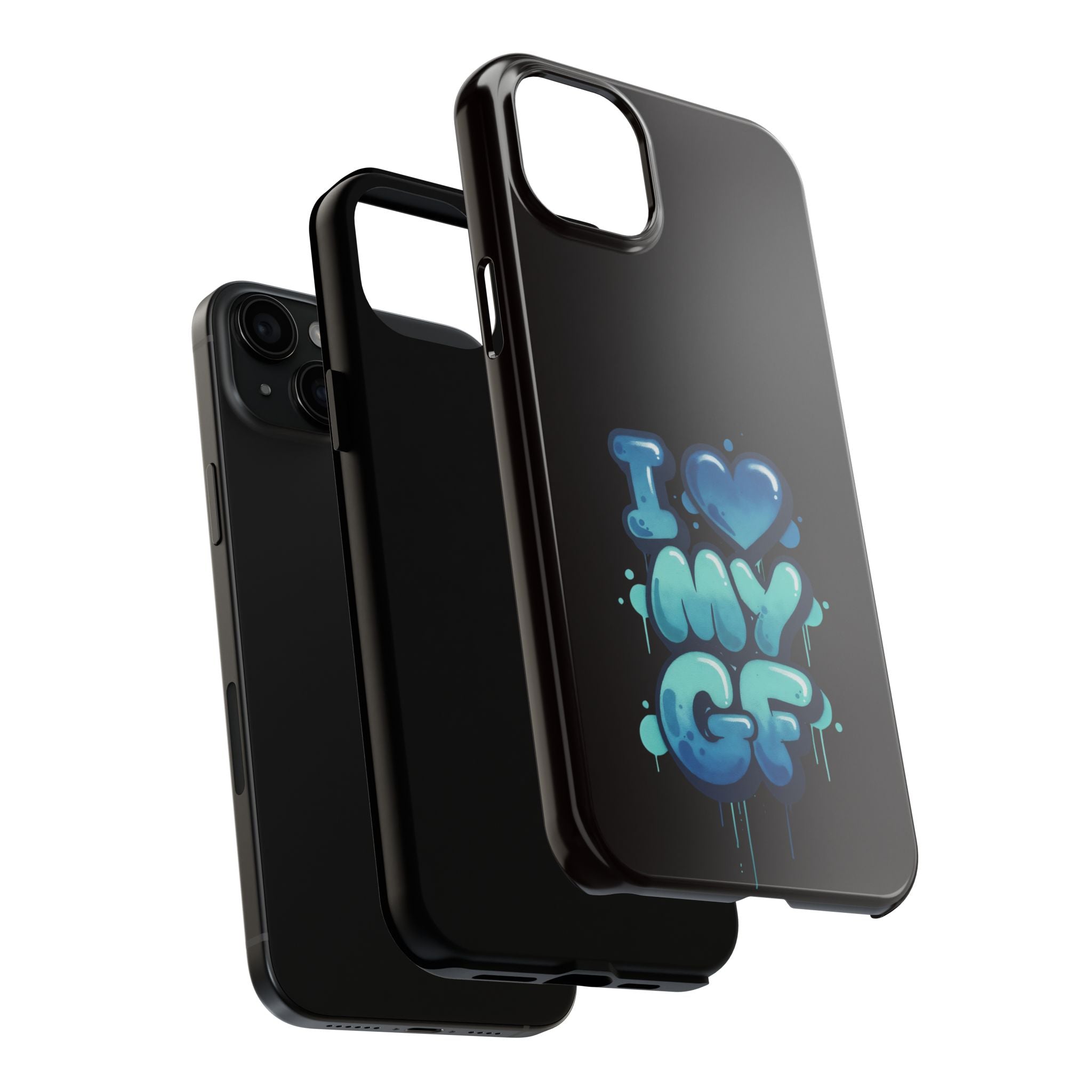 I Love My GF Phone Case — Protective Glossy "I  My GF" Design