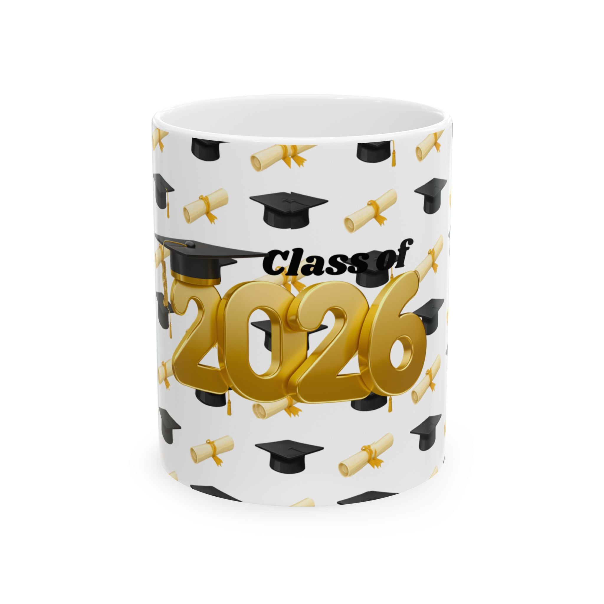 Class of 2026 Graduation Mug – Gold Balloon Year Coffee Cup (11oz/15oz)