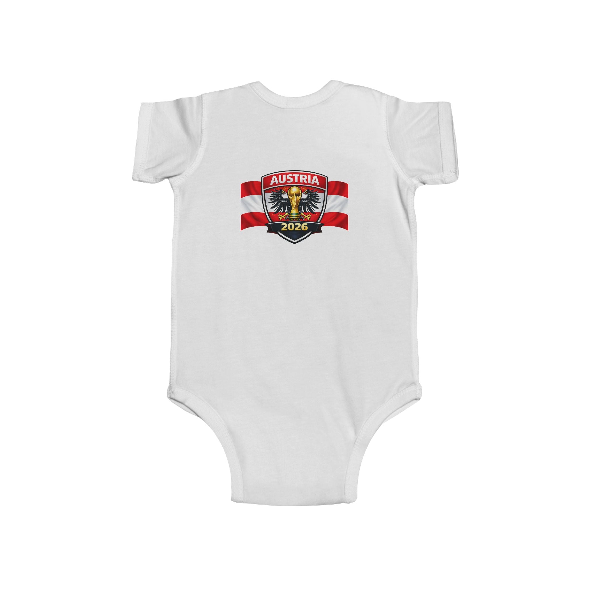 Austria 2026 Infant Bodysuit – Red Kiss & Crest Baby Onesie