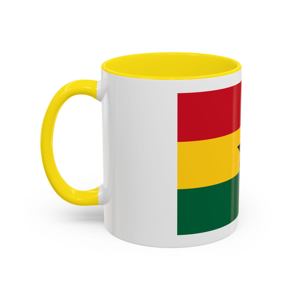 Ghana Flag Accent Coffee Mug – Black Star Red Yellow Green 11/15oz
