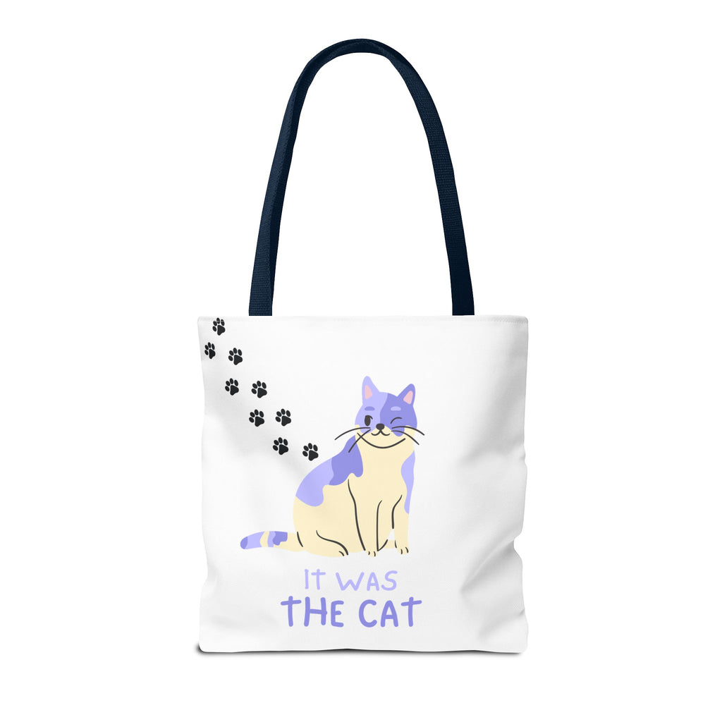 Cat Paw Print Tote — "It Wasn't Me" Funny Cat Tote Bag