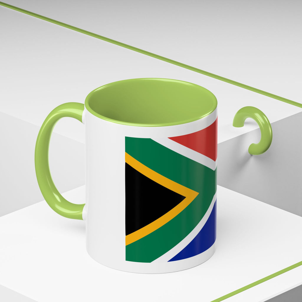 South Africa Flag Accent Coffee Mug — 11/15oz Patriotic Ceramic Cup