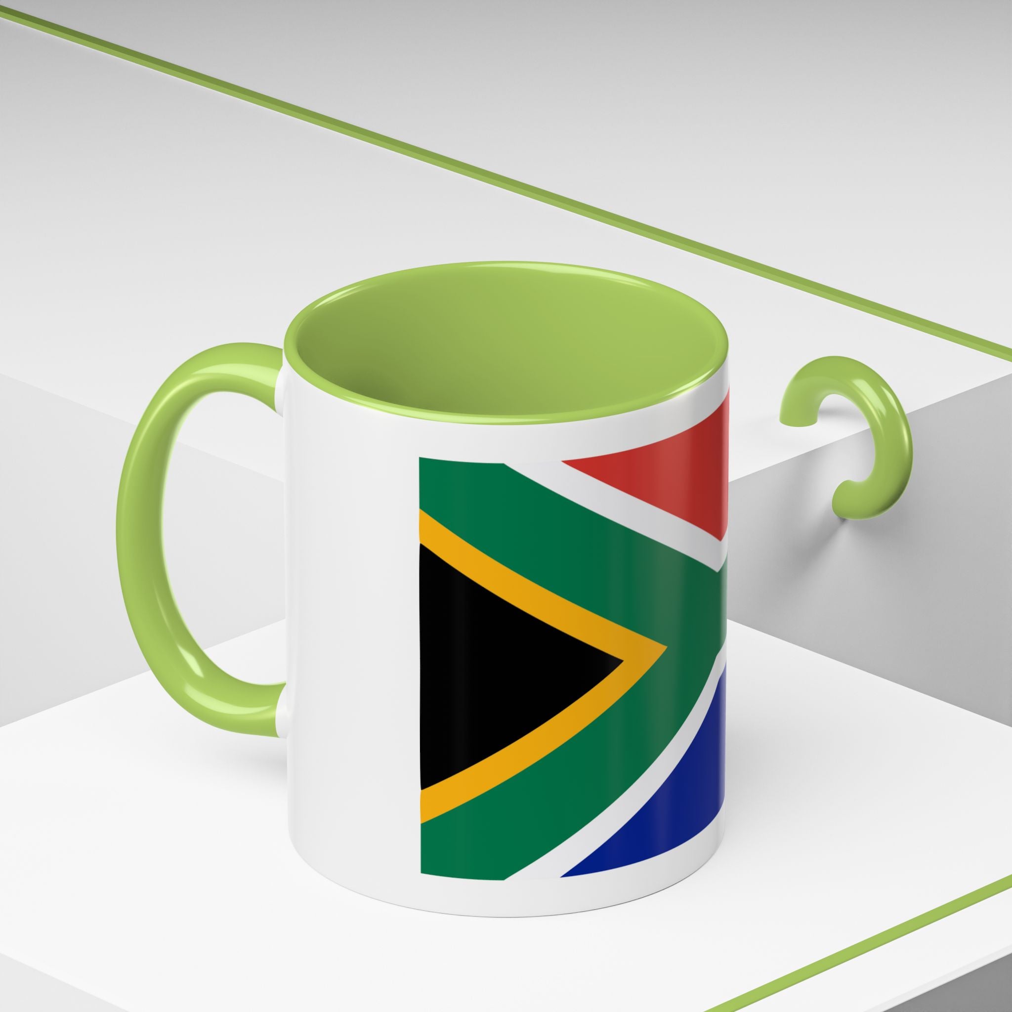 South Africa Flag Accent Coffee Mug — 11/15oz Patriotic Ceramic Cup