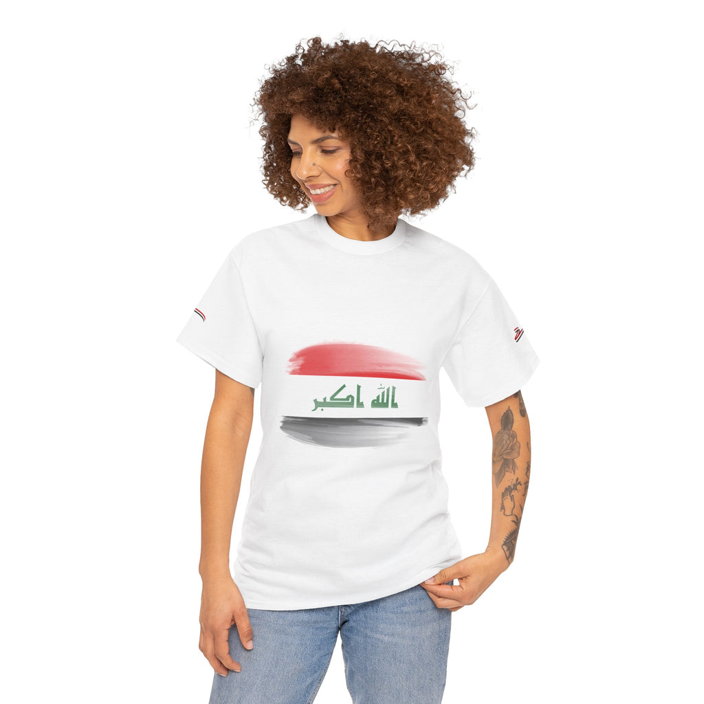 Iraq 2026 Football Cup T-Shirt – Iraq Flag Brushstroke & 'Allah Akbar' Design