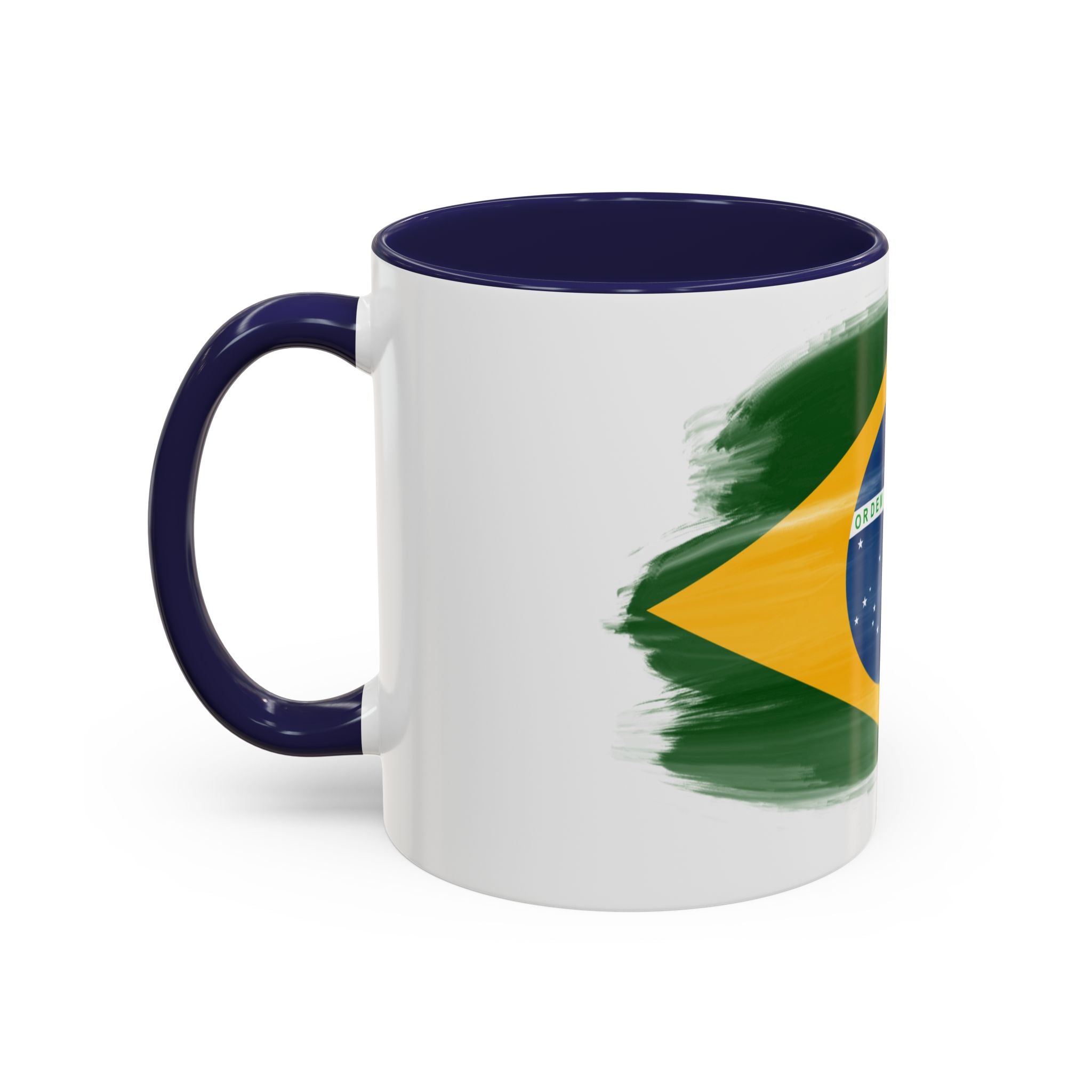 Brazil Flag Coffee Mug — Accent Ceramic Tea Cup (11/15 oz)