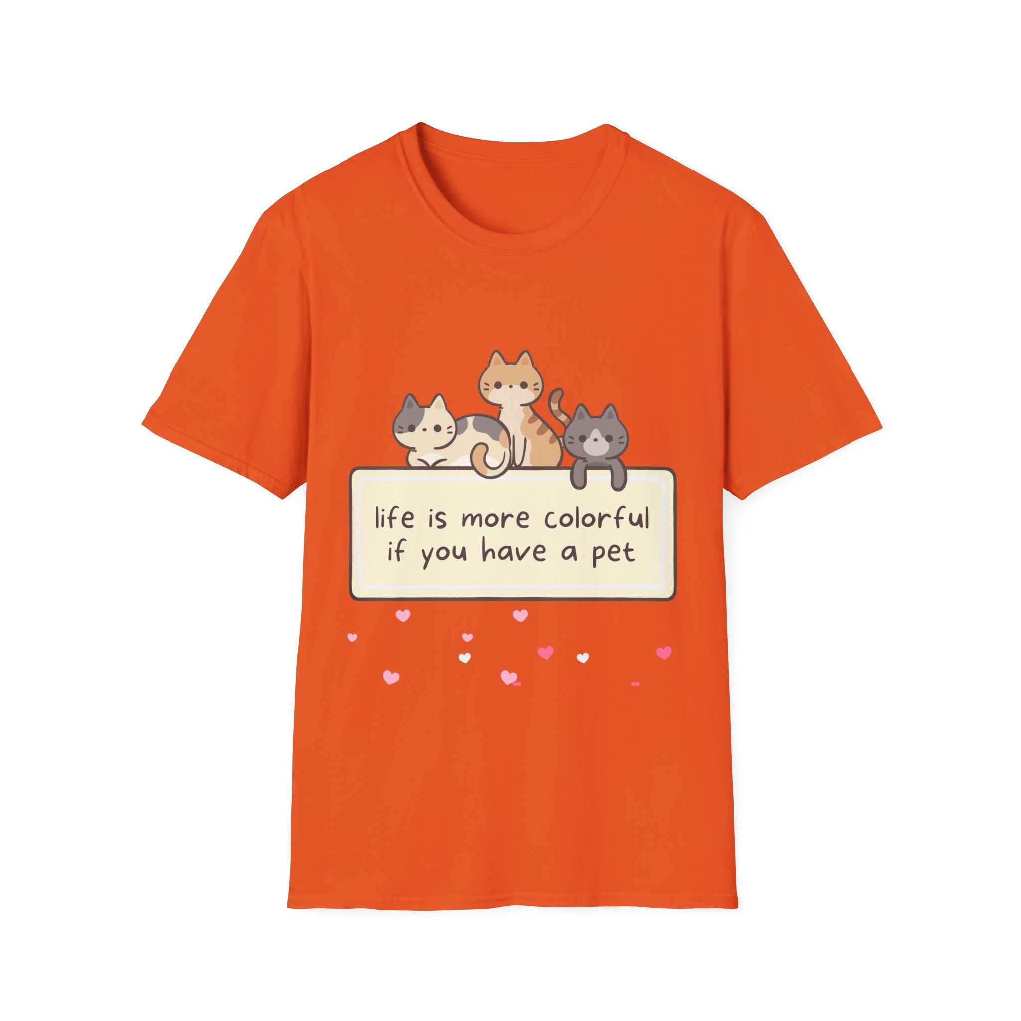 Pet Lover T‑Shirt — "Life Is More Colorful If You Have A Pet" Cute Cats Design
