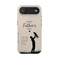 Father's Day Tough Phone Case — "Happy Father's Day" Silhouette Dad & Child Protective Cover