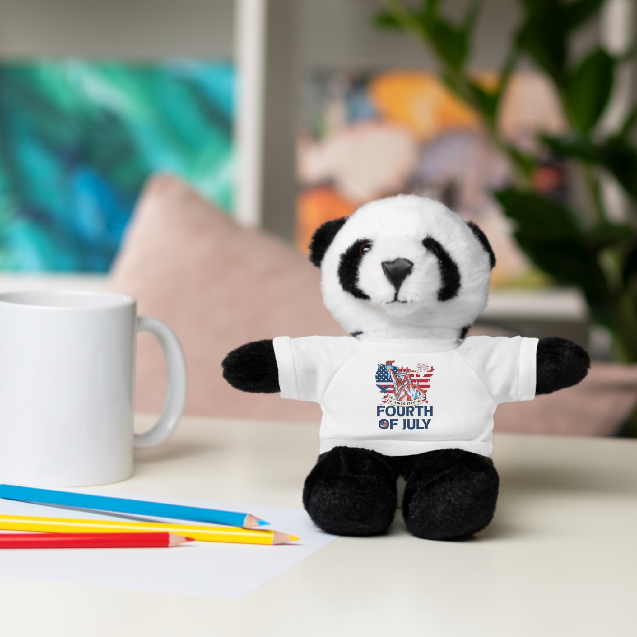 Fourth of July Teddy Bear — Plush Bear with 'Fourth of July' Tee