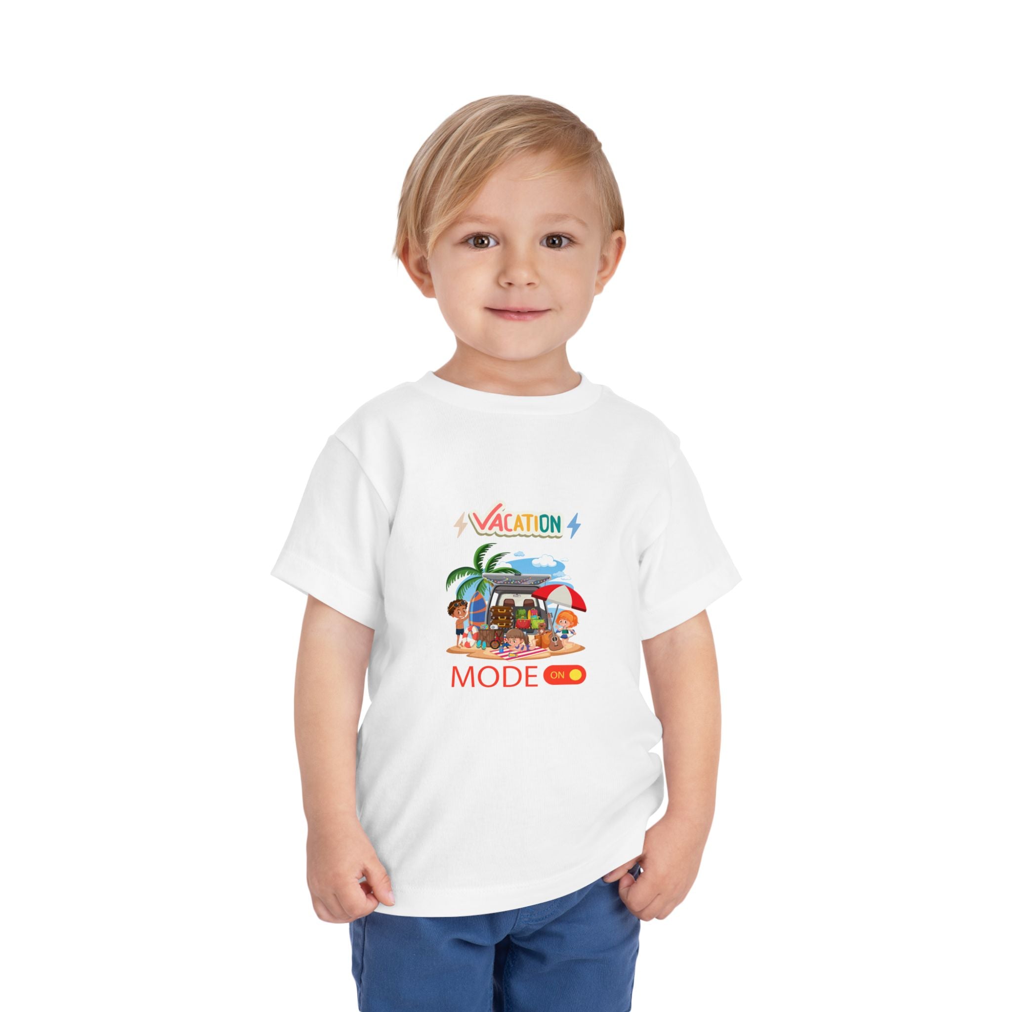 Toddler Tee – "Vacation Mode" Beach Graphic Kids Shirt
