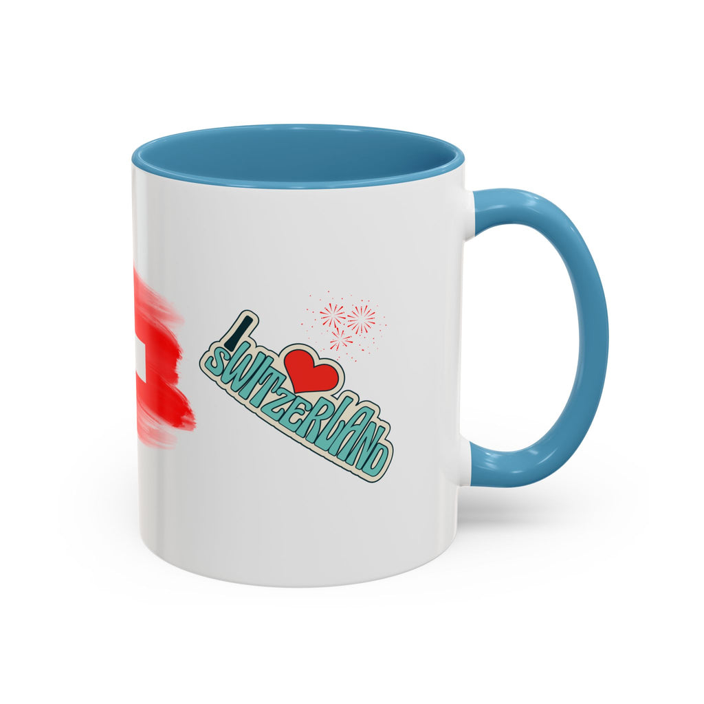 Switzerland Flag Accent Coffee Mug – I  Switzerland Travel Souvenir