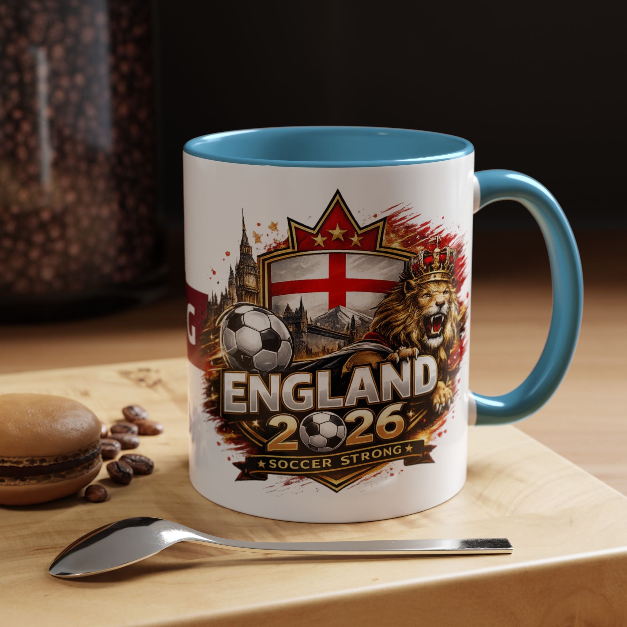 England 2026 Soccer Cup Accent Coffee Mug (11, 15oz)