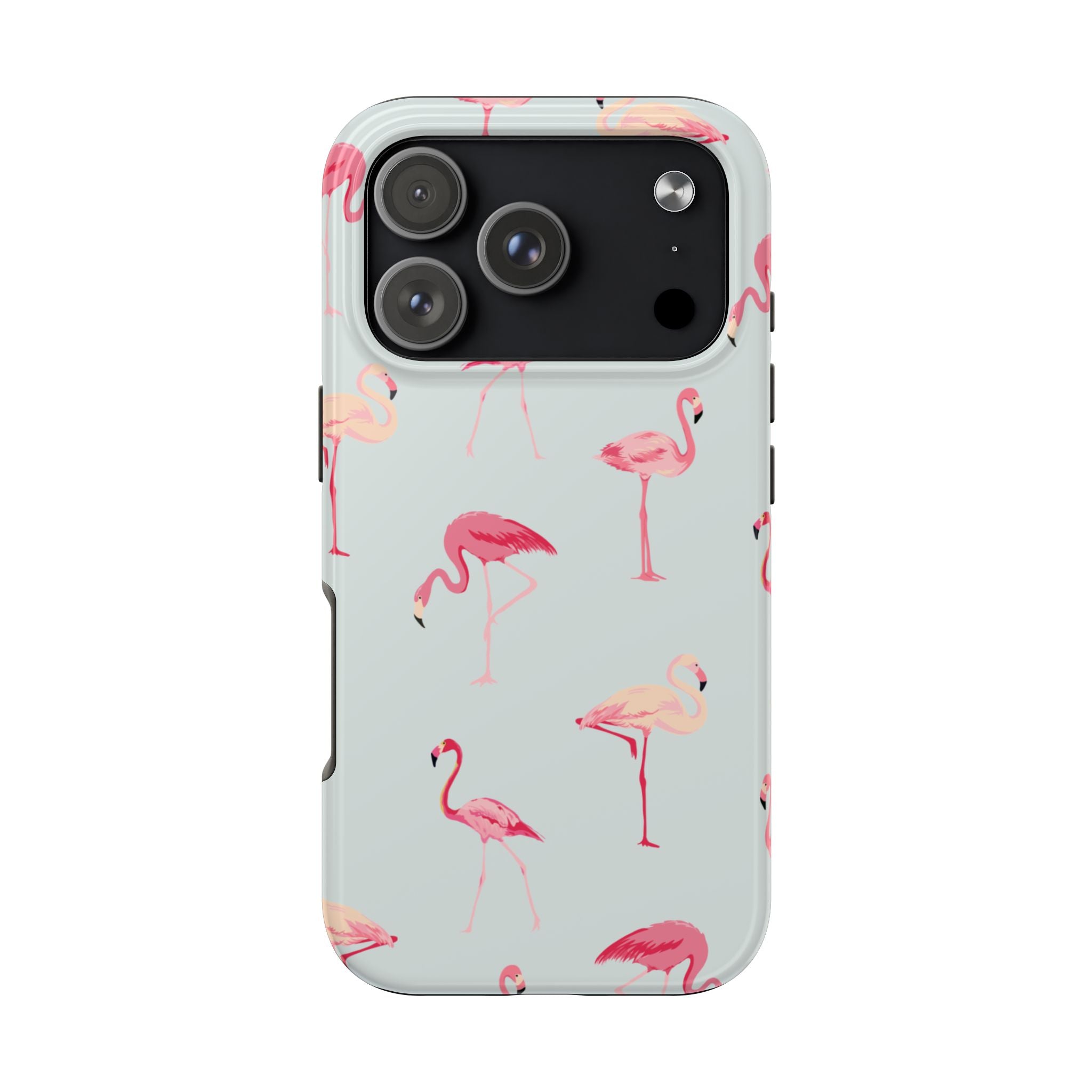 Flamingo Pattern Tough Phone Case — Cute Pink Birds Protective Phone Cover