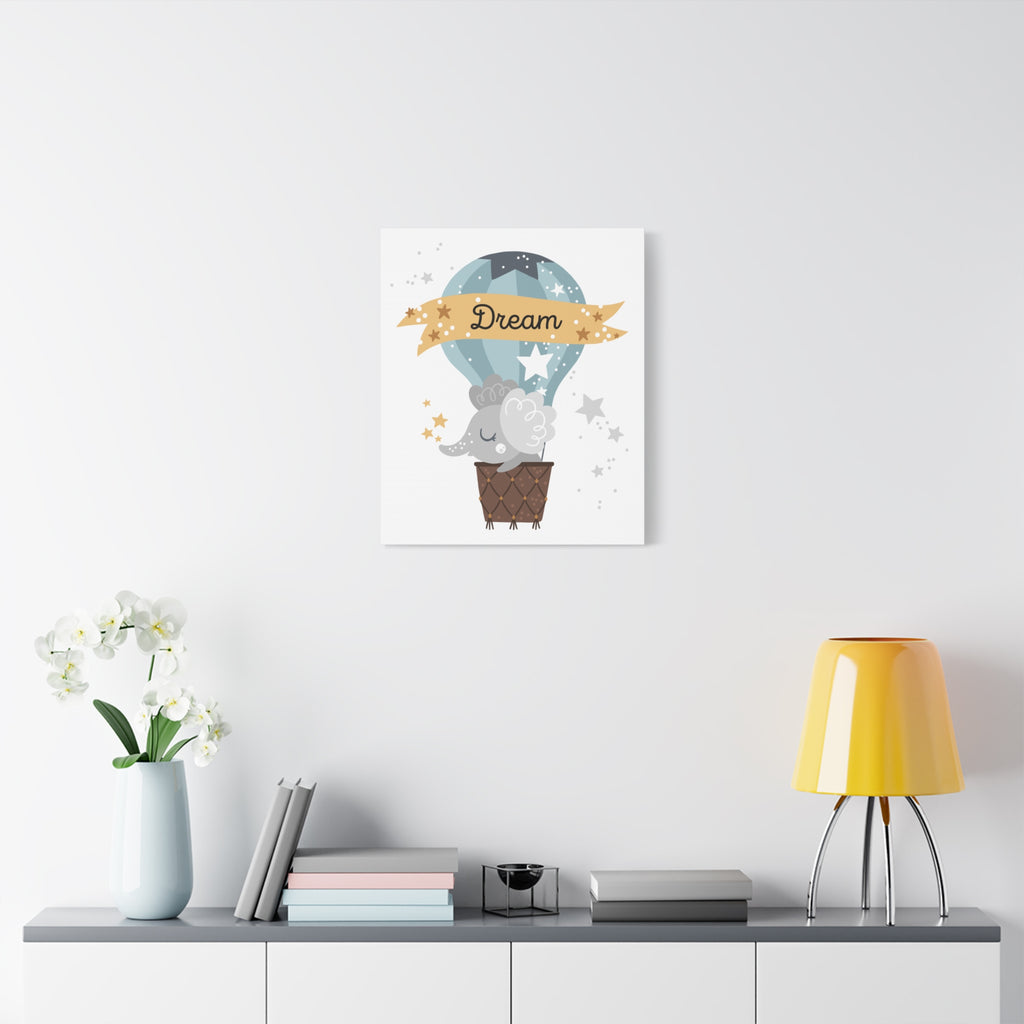 Canvas Wall Art — Dream Elephant Hot Air Balloon Nursery Print