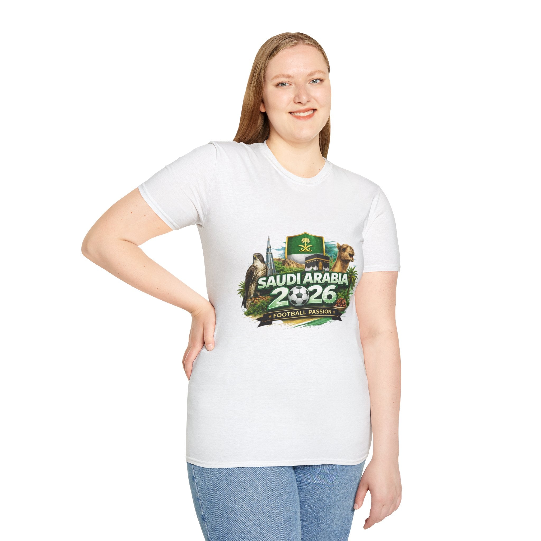 Saudi Arabia 2026 Football T-Shirt – National Flags & Camel Soccer Design