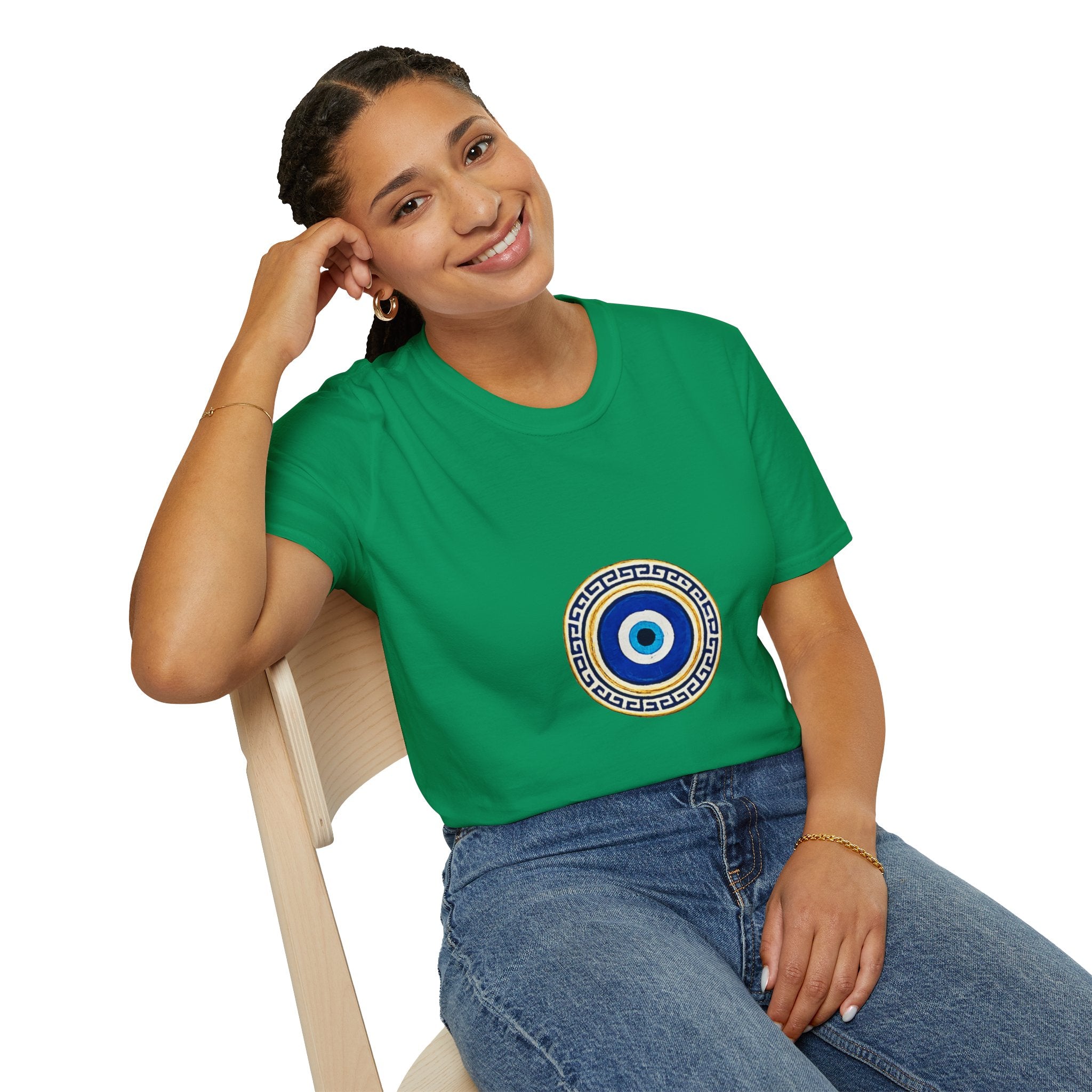 Evil Eye Crescent Lantern T‑Shirt — Protective Nazar Tee with Moon Lantern Design