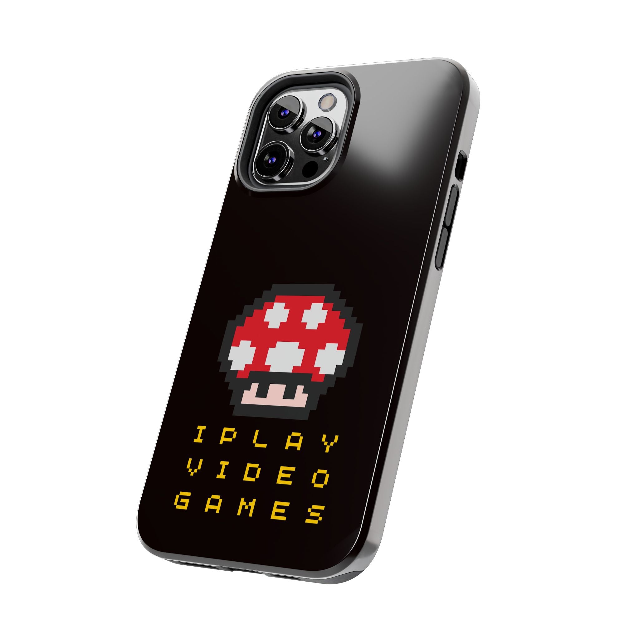 I Play Video Games Pixel Mushroom Phone Case — Tough Protective Gamer Case