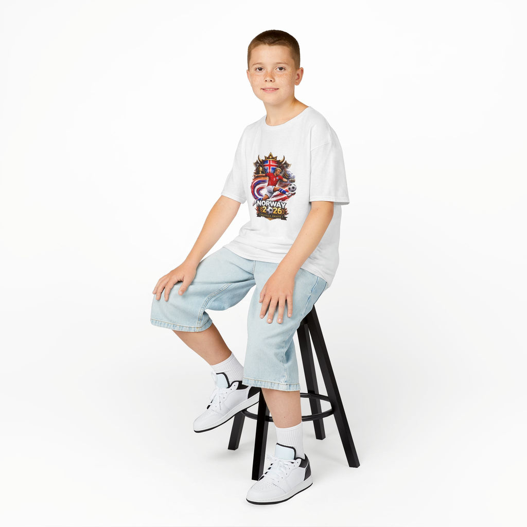 Norway 2026 Kids T‑Shirt – Norwegian Flag & Viking Adventure Design