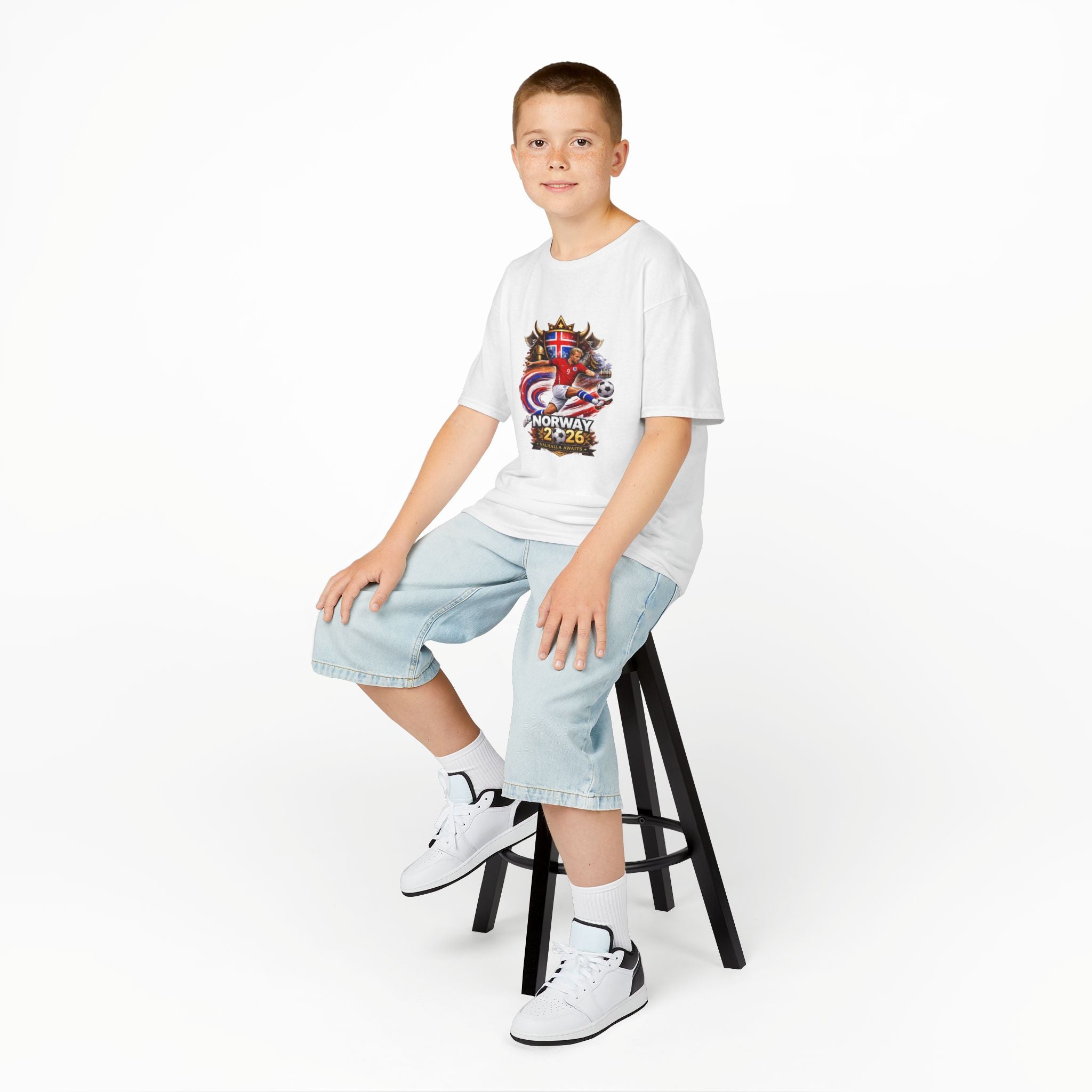 Norway 2026 Kids T‑Shirt – Norwegian Flag & Viking Adventure Design