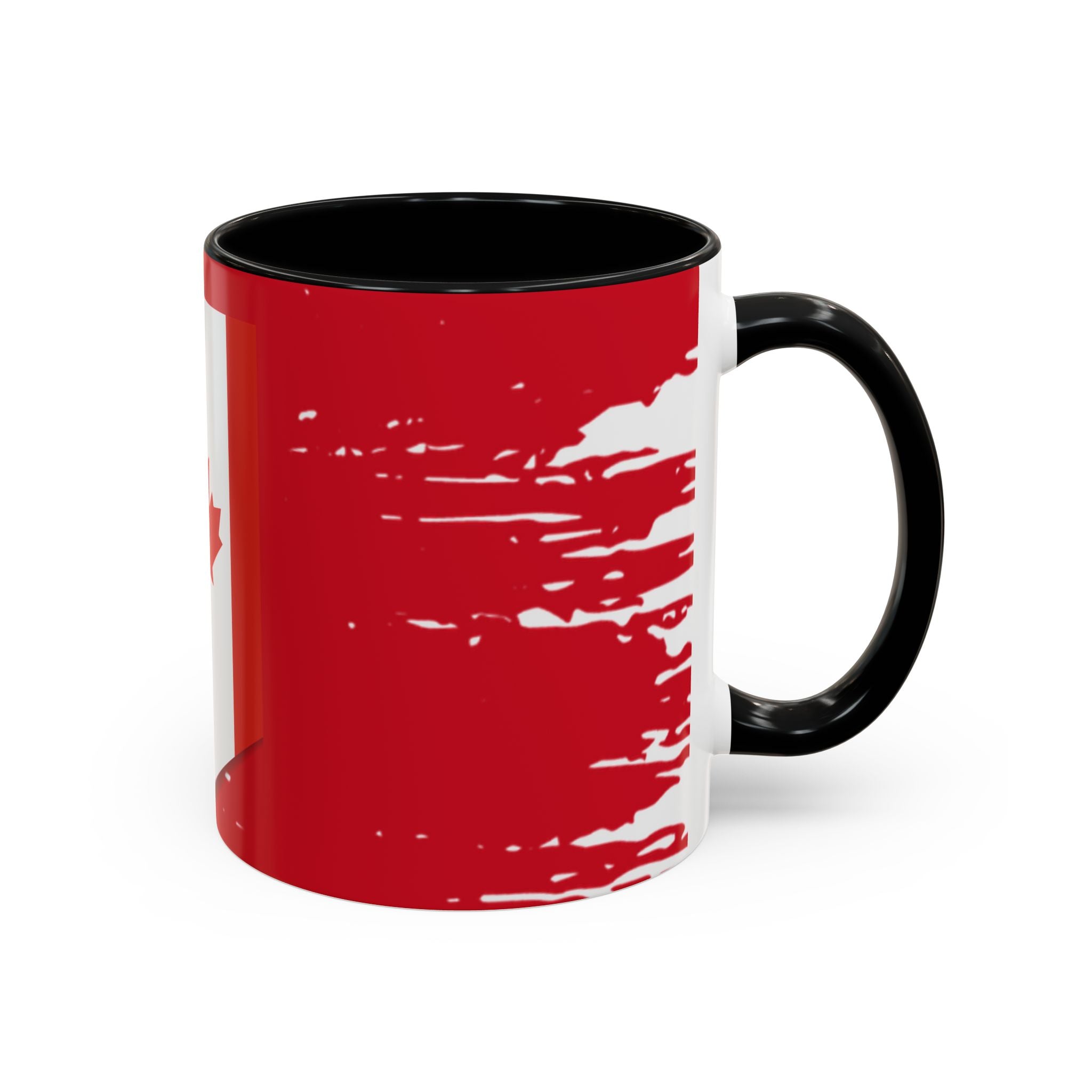 Canada Maple Leaf Accent Coffee Mug – Red Canadian Flag Design (11/15 oz)