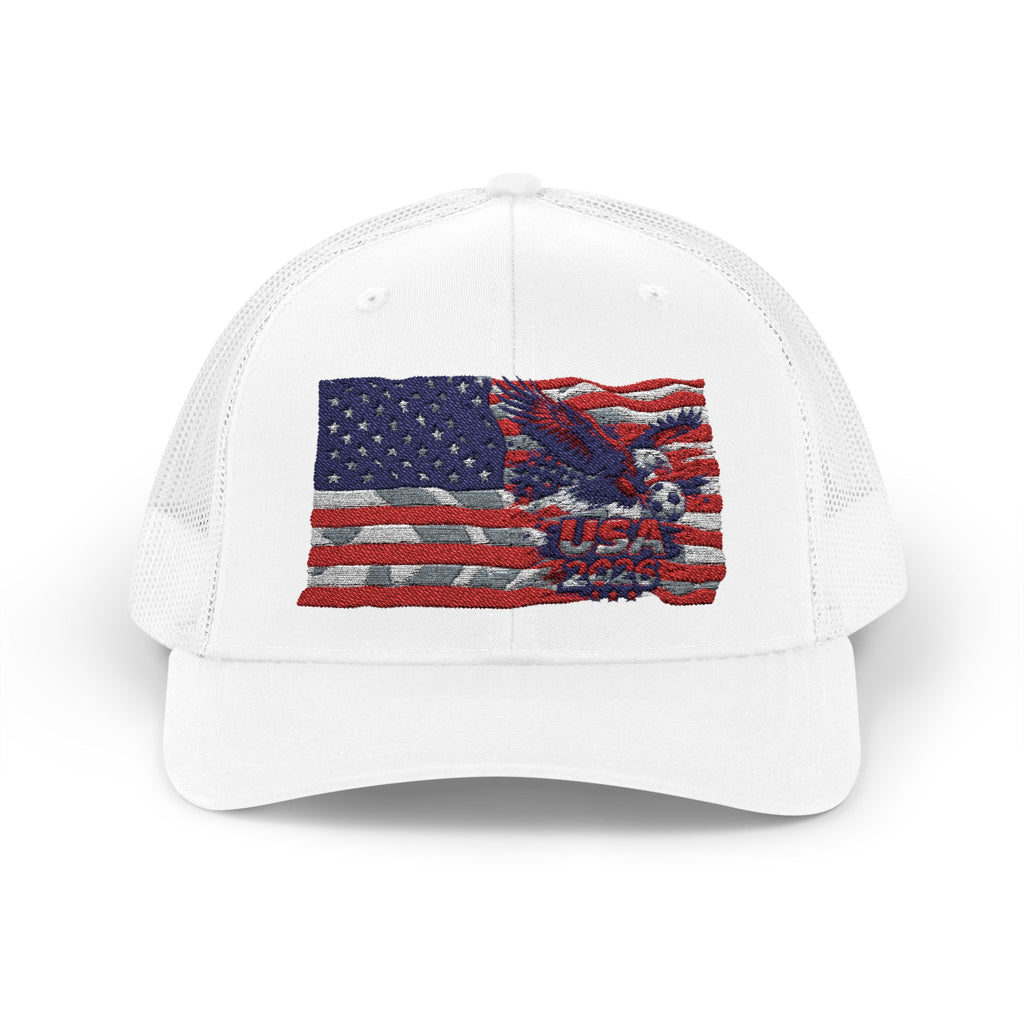 American Eagle Flag Trucker Cap – Distressed USA Patriotic Snapback