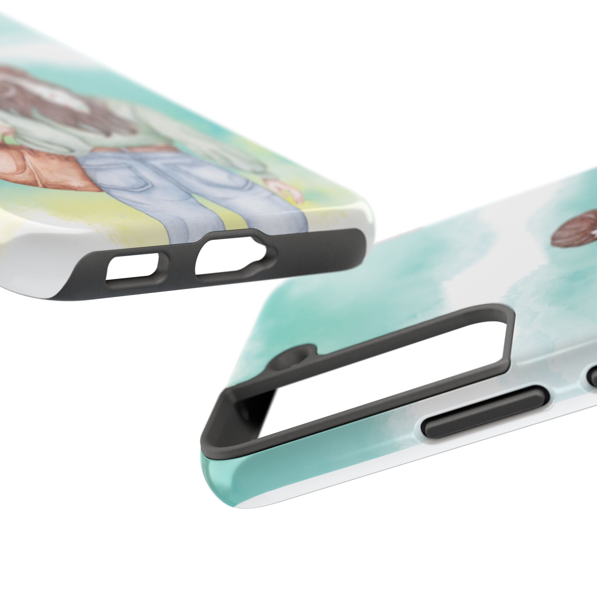 Watercolor Girl Tough Phone Case — Trendy Pastel Back-to-School Protective Cover