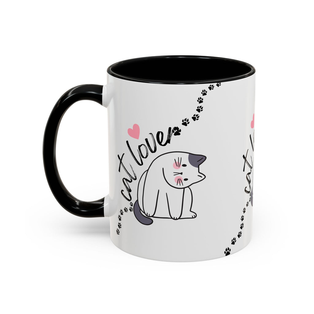 Cat Lover Coffee Mug — Cute Paw Print Accent Mug (11/15oz)