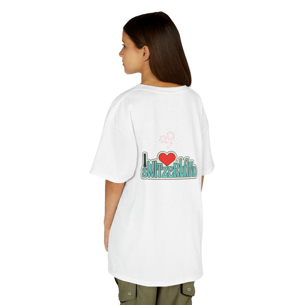 Switzerland Kids Switzerland Flag T‑Shirt — I  Switzerland Graphic