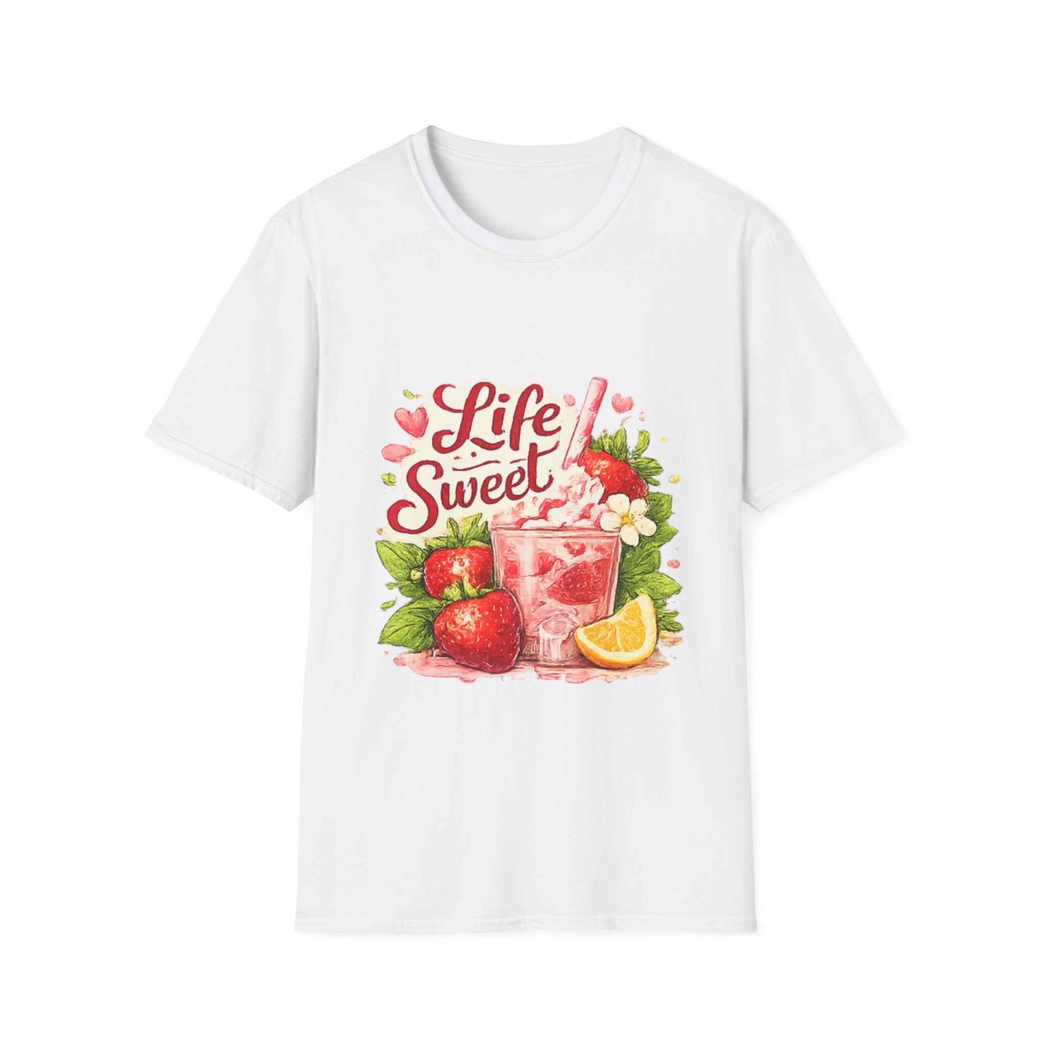 T-Shirt — "Life Sweet" Strawberry Lemonade Graphic Tee