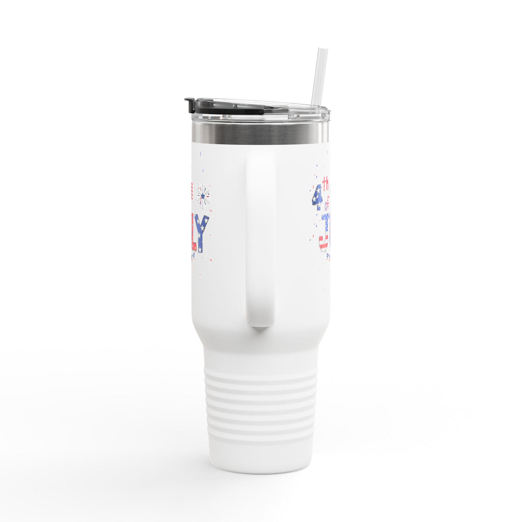 40oz Insulated Travel Mug — 4th of July American Flag Design