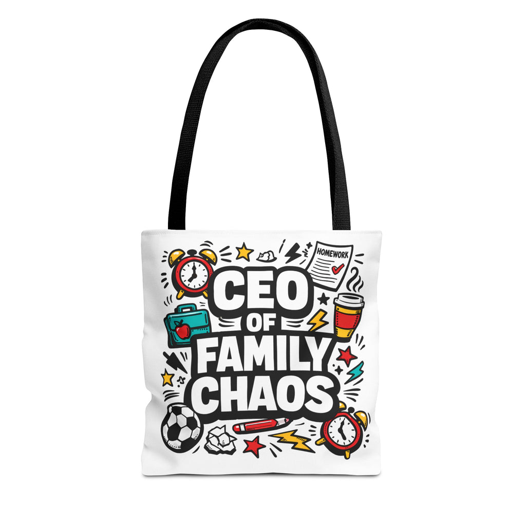 CEO of Family Chaos Tote Bag – Funny Mom/Dad Gift, Daily Errand & School Run Tote