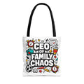 CEO of Family Chaos Tote Bag – Funny Mom/Dad Gift, Daily Errand & School Run Tote