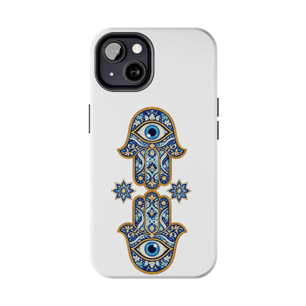 Hamsa Eye Tough Phone Case — Blue Mosaic Protective Phone Cover