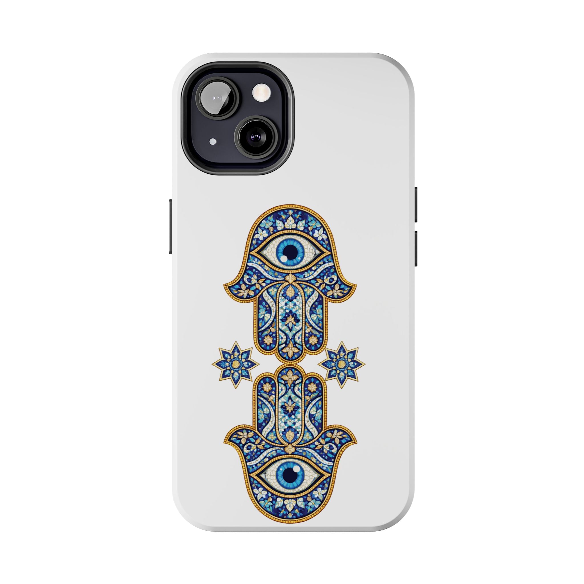 Hamsa Eye Tough Phone Case — Blue Mosaic Protective Phone Cover