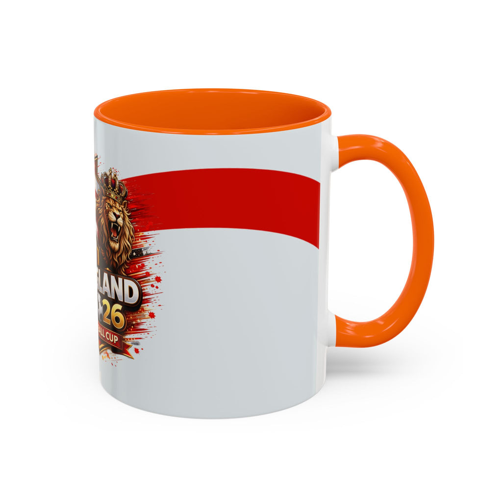 England 2026 Football Cup Accent Mug — Lion & St. George Soccer Coffee Cup (11/15oz)
