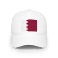 Qatar Flag Baseball Cap — Low Profile White Dad Hat