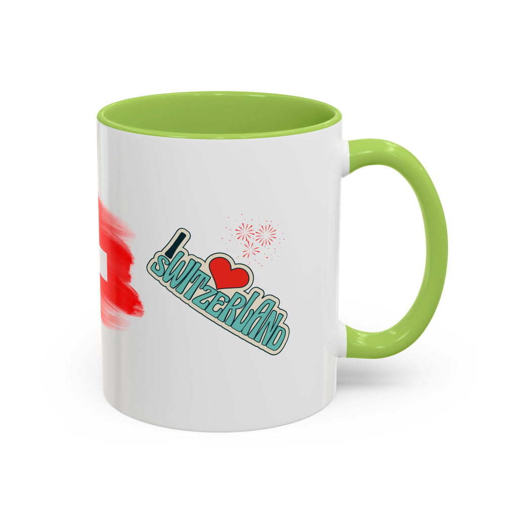 Switzerland Flag Accent Coffee Mug – I  Switzerland Travel Souvenir
