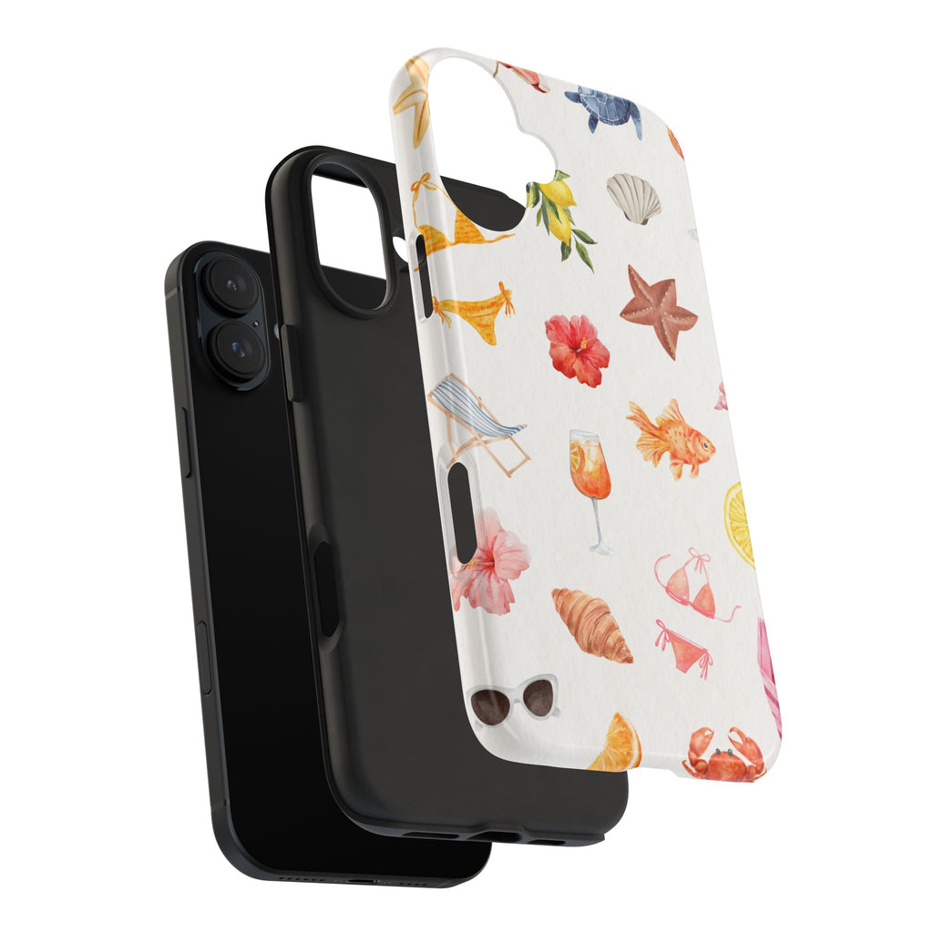 Summer Seashells Pattern Tough Phone Case — Beach Vacation Phone Cover