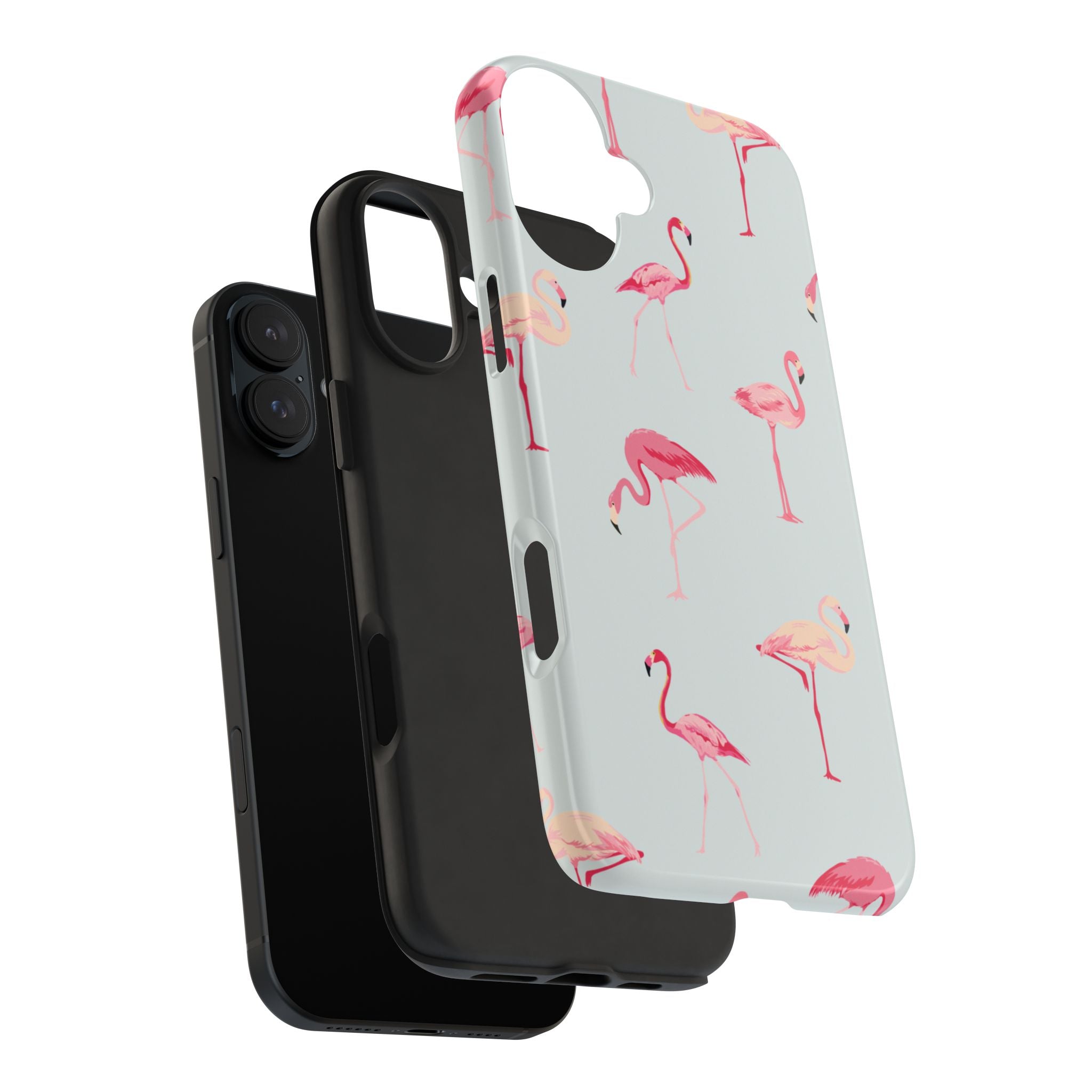 Flamingo Pattern Tough Phone Case — Cute Pink Birds Protective Phone Cover