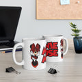 Minnie Mouse Ceramic Mug — Cute Red Polka Dot Bow Coffee Cup (11oz)