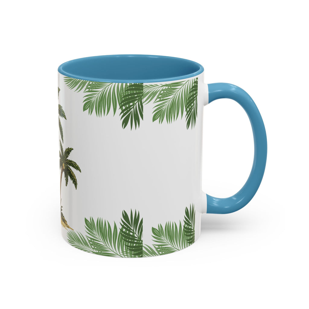 Tropical Palm Coffee Mug — Beachy Accent Mug with Palm Leaves (11oz)