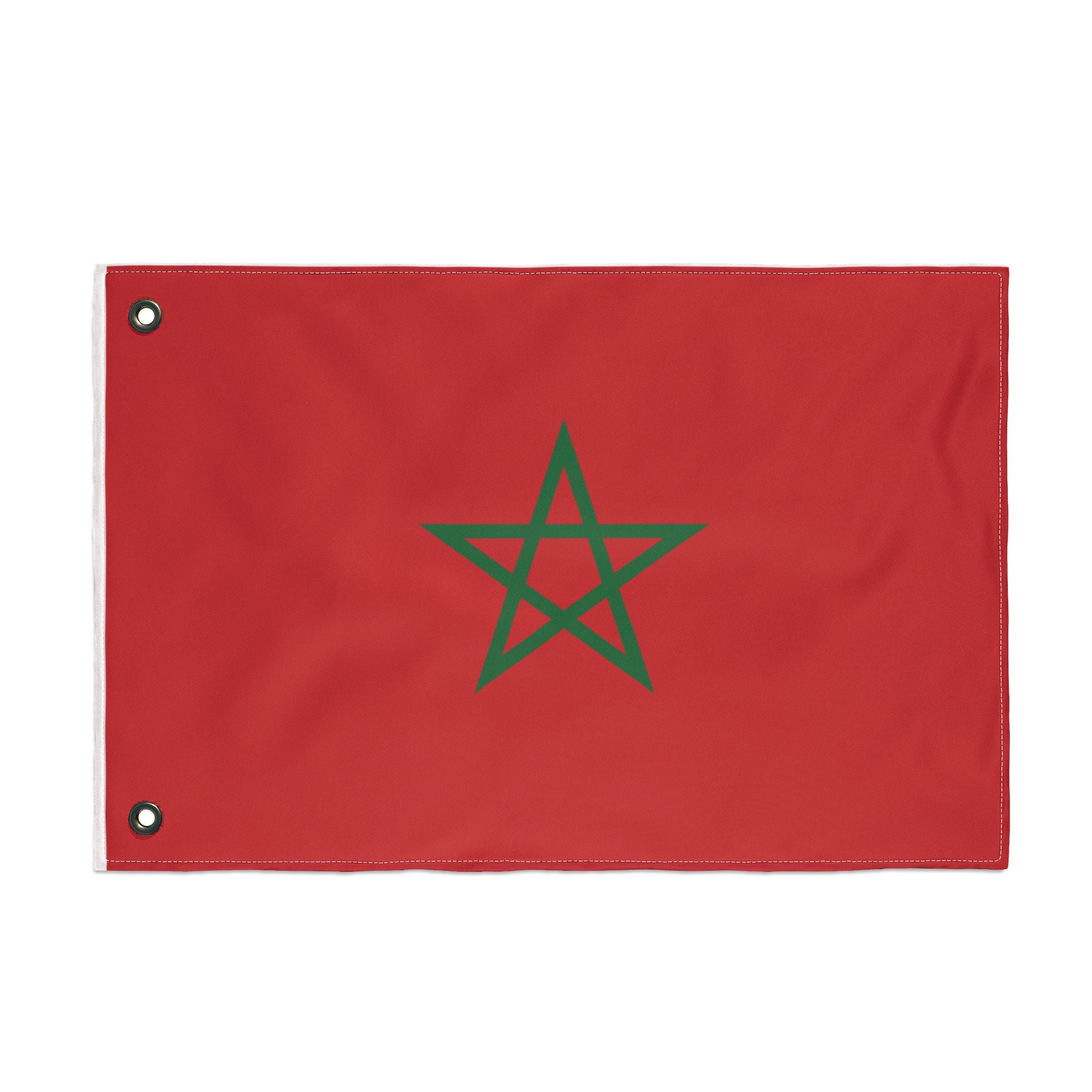 Morocco Double-Sided Flag - Green Pentagram on Red (Outdoor/Indoor)