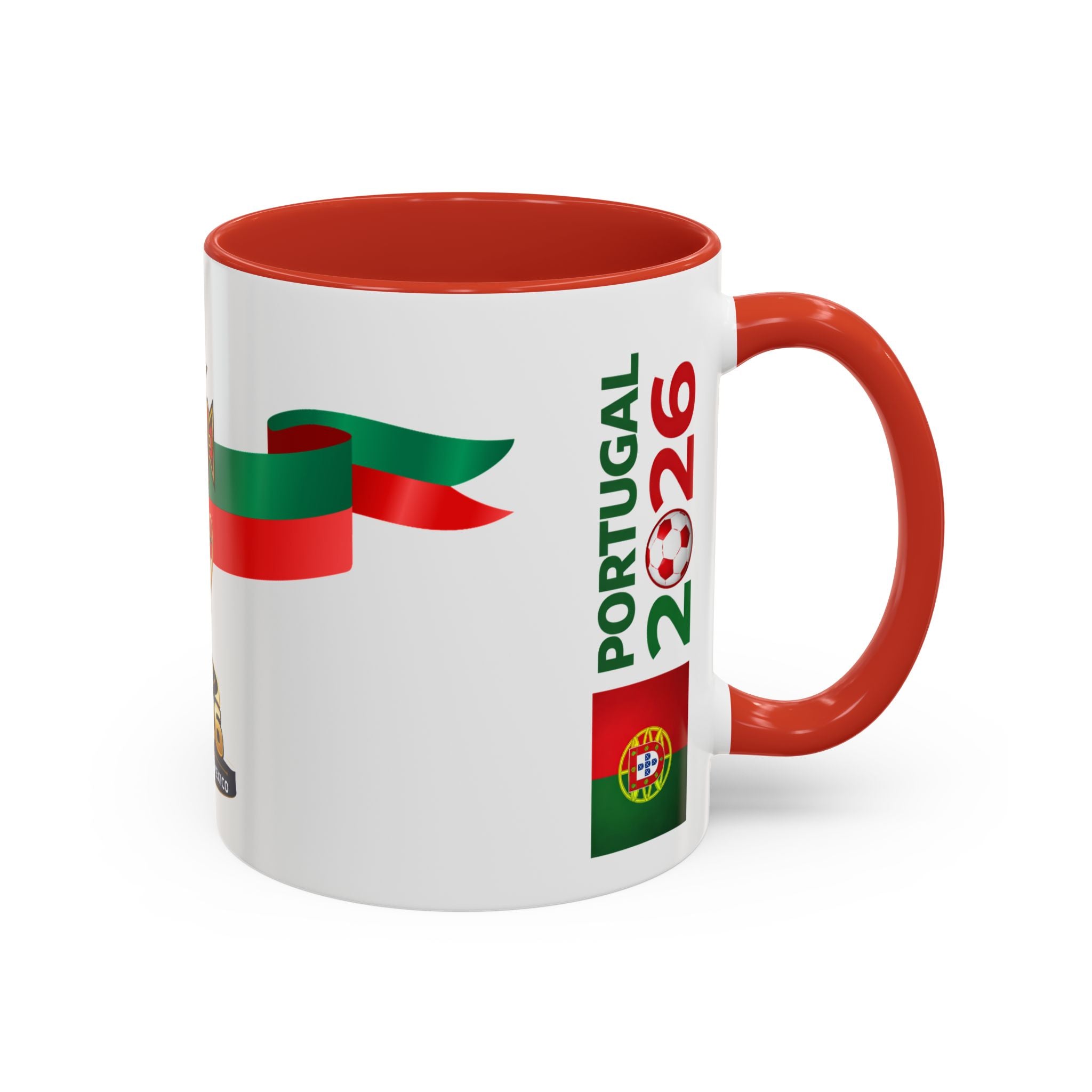 Portugal 2026 Soccer Cup Accent Coffee Mug – Portugal 2026 Trophy Design
