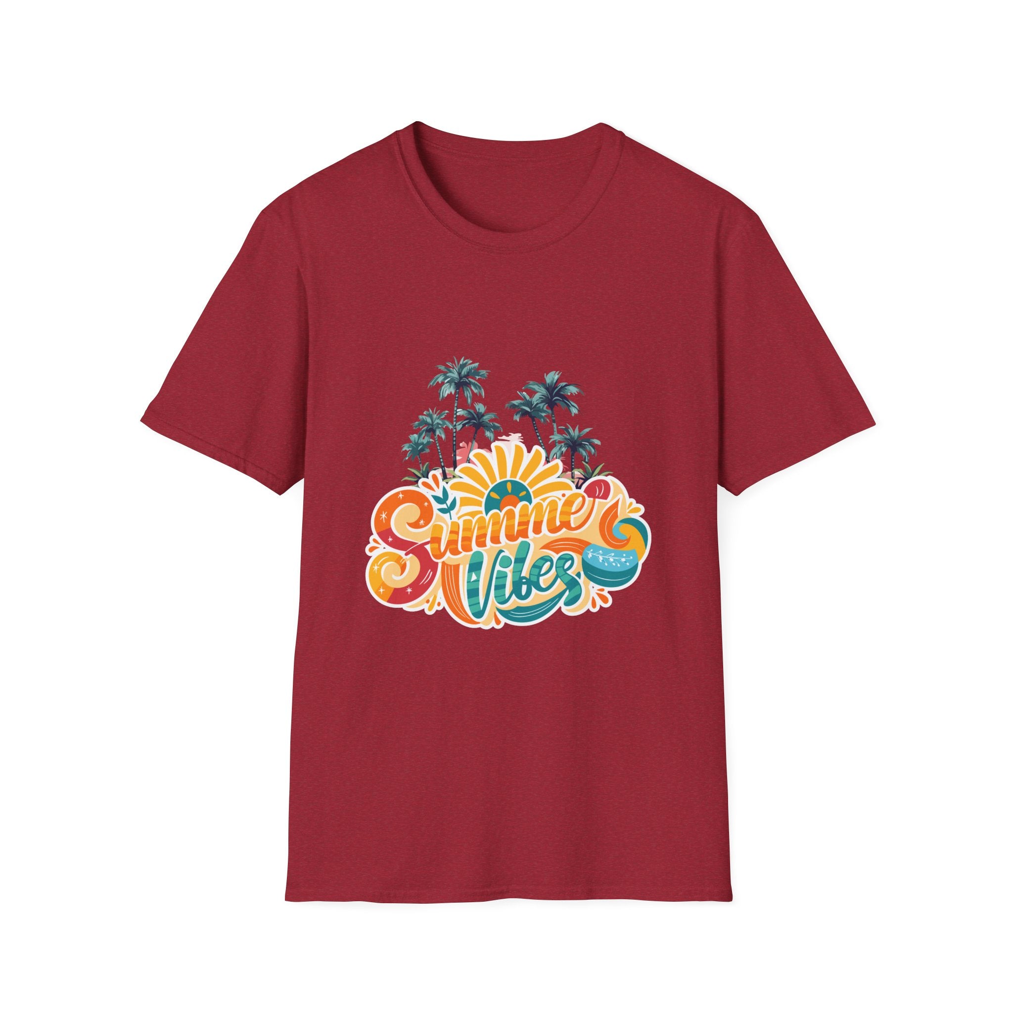 Summer Vibes T-Shirt — Retro Beach Palm Tree Graphic