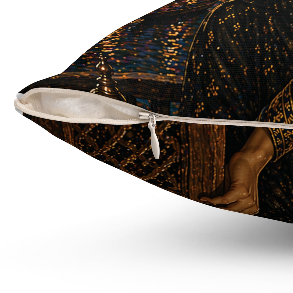 Middle Eastern Night Decorative Pillow — Mystic Princess Mosque Scene