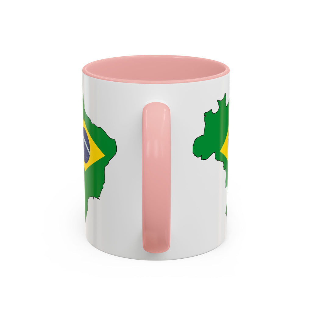 Brazil Map Coffee Mug — Brazilian Flag Accent 11/15oz