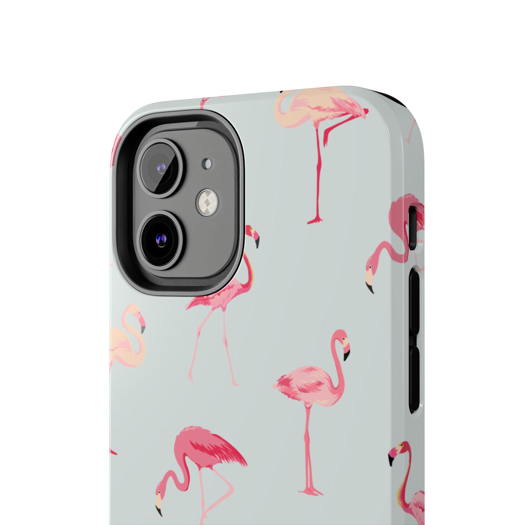 Flamingo Pattern Tough Phone Case — Cute Pink Birds Protective Phone Cover